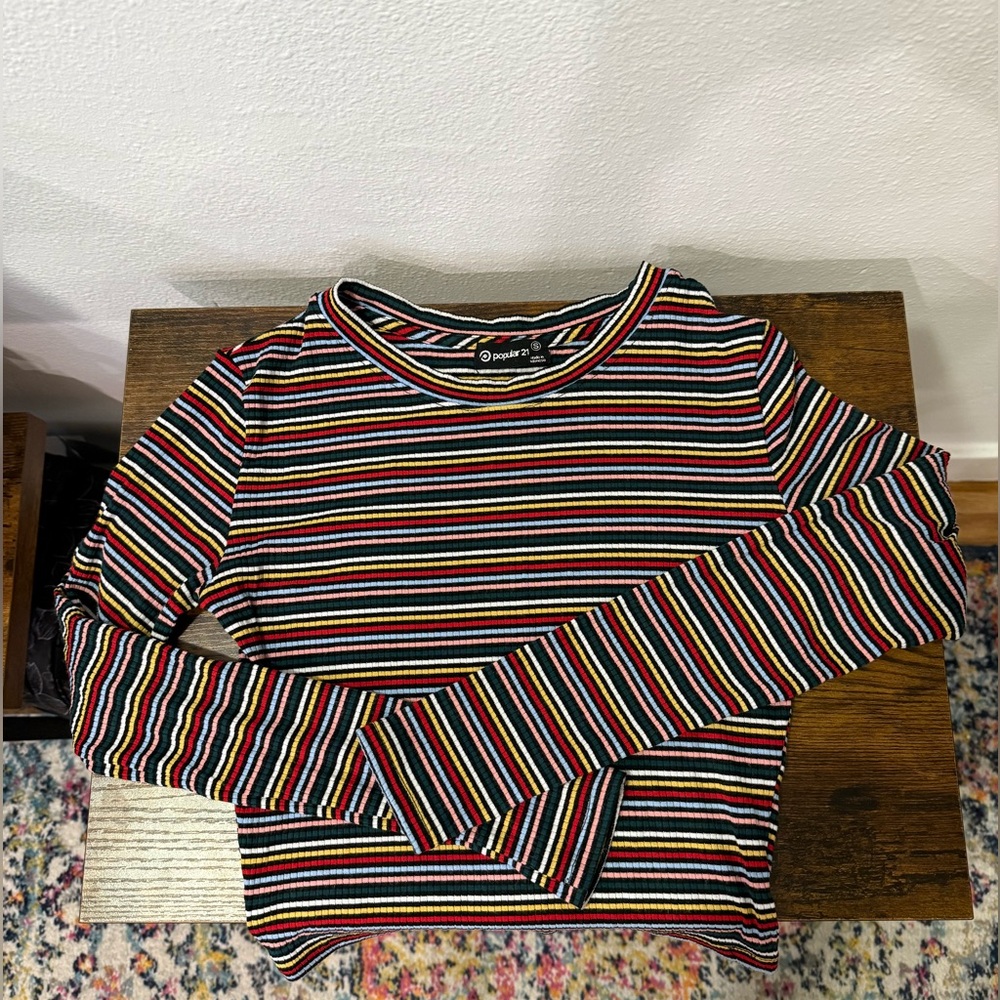 Striped Long Sleeve Top - Multicolor